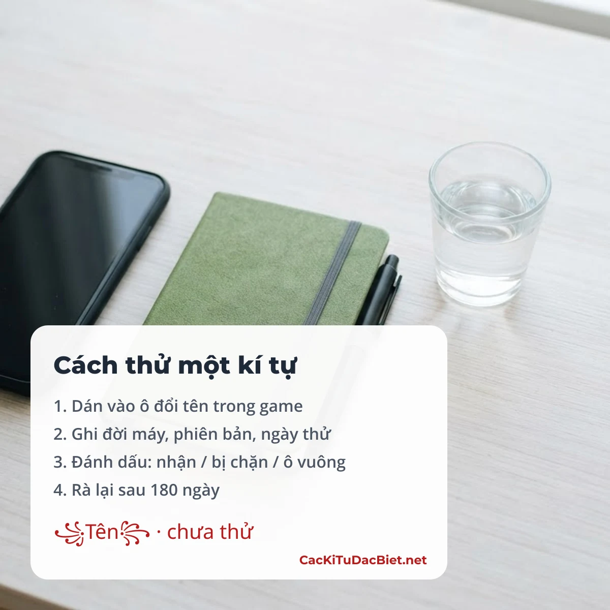 Quy trình kiểm chứng kí tự của CacKiTuDacBiet.net: dán, ghi máy và phiên bản, đánh dấu kết quả