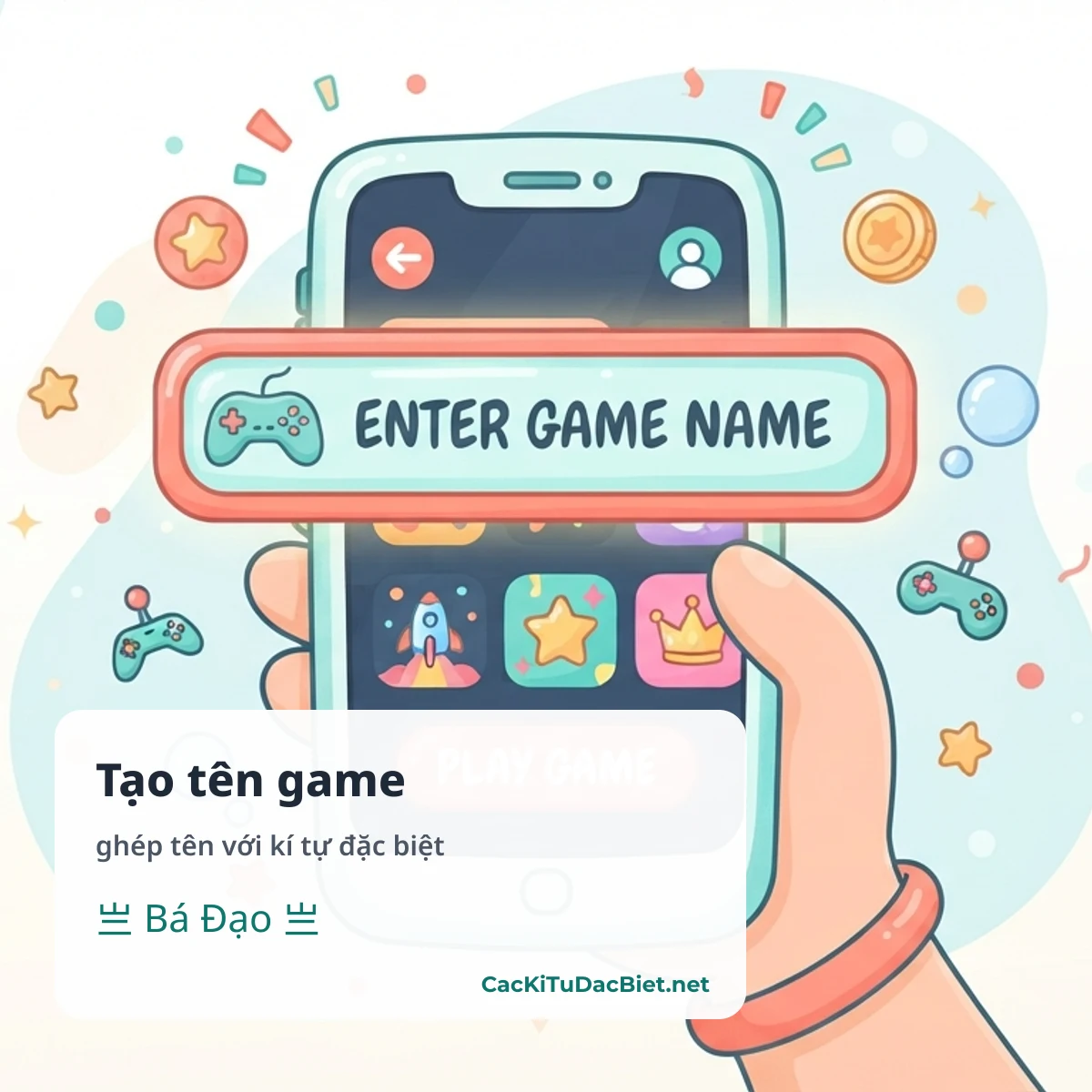 Tạo tên game kí tự đặc biệt cho Free Fire, Liên Quân, PUBG