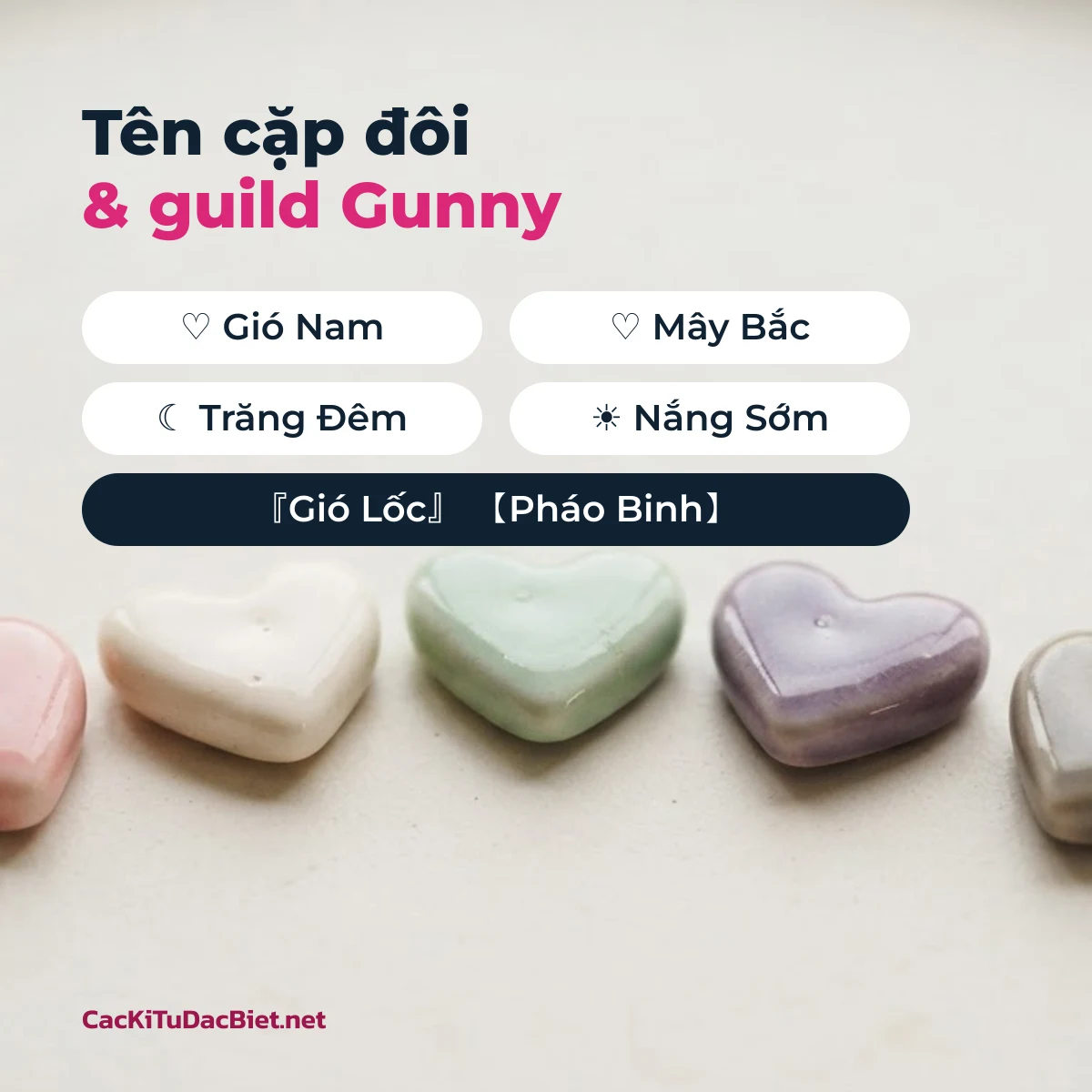 Tên Gunny hay cho cặp đôi và guild