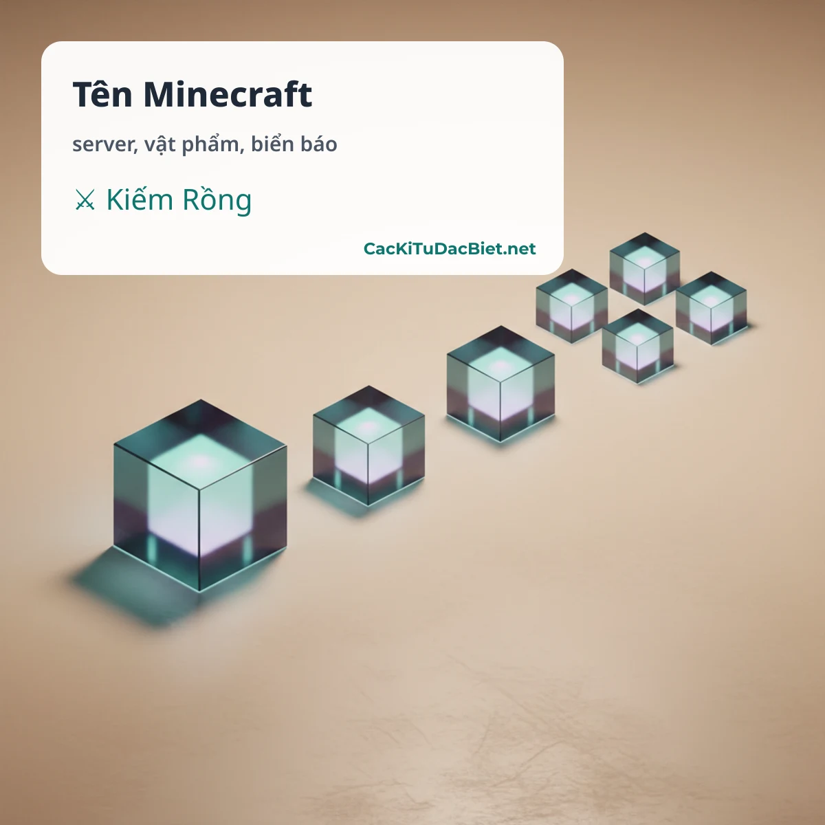 Tên Minecraft cho server và vật phẩm